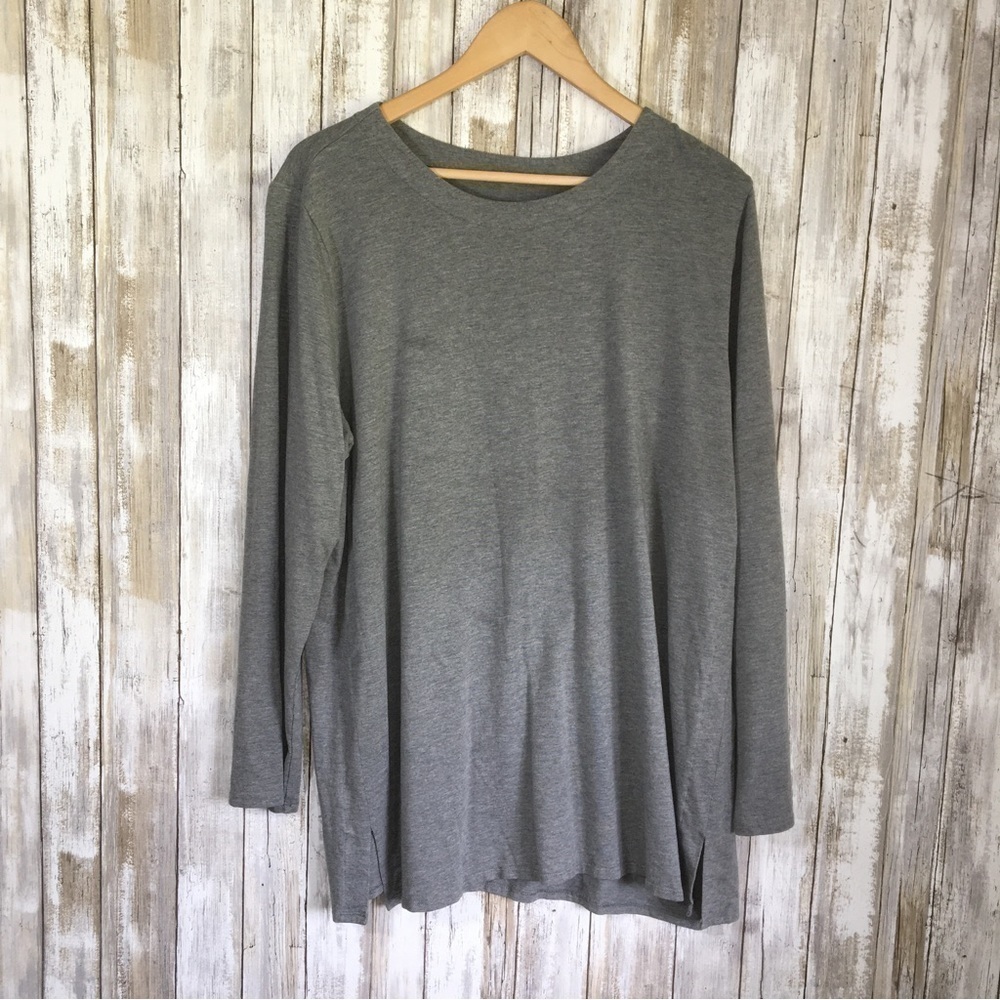 J. Jill Grey Luxe Supima Forward Seam Tunic